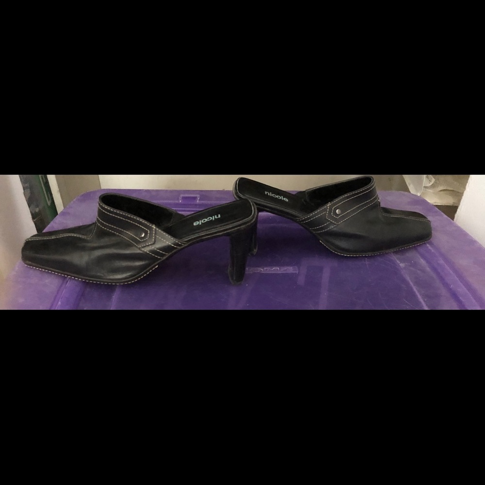 Nicole Black Mules